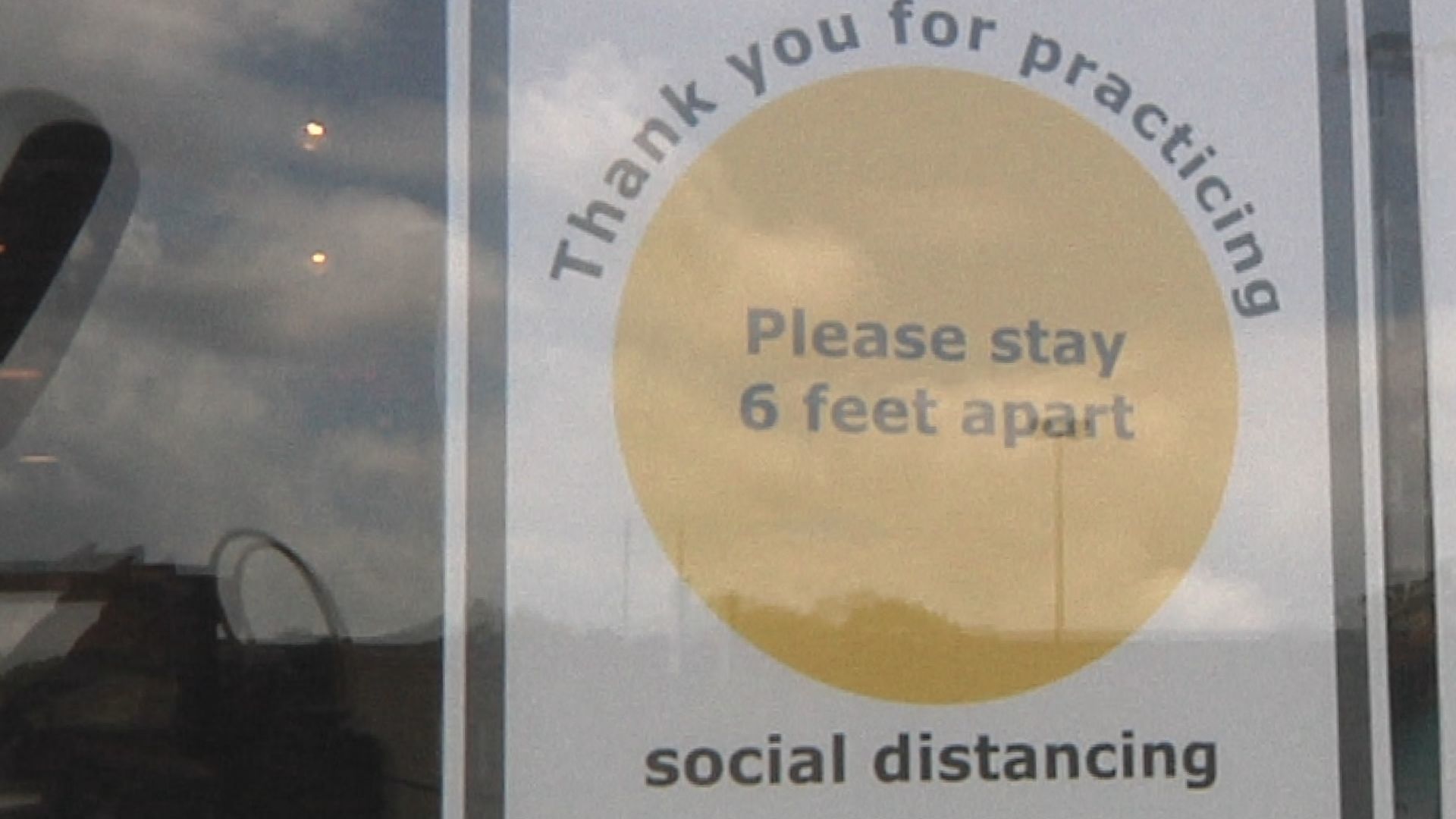 Kirkland's social distancing sign